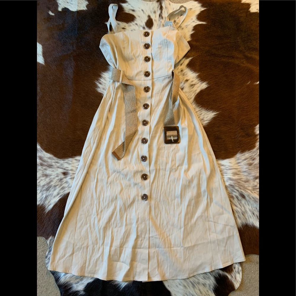 Forever 21 button up linen dress size L